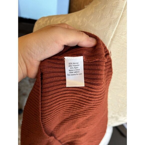 Nine West Women's Size L Cherry Merlot Sqaure Neckline Long Sleeve Sweater NWT - Picture 10 of 11